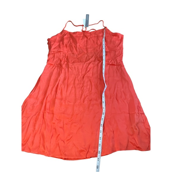 ANTHROPOLOGIE MINI SLIP DRESS ORANGE CUTOUT SIZE 12 - Picture 8 of 13